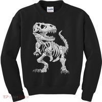 T Rex Skeleton Dino Bones Paleontologist Fossil Dinosaur Kids Sweatshirt thumb 0