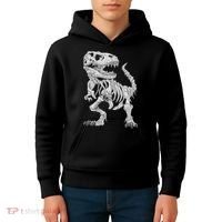 T Rex Skeleton Dino Bones Paleontologist Fossil Dinosaur Kids Hoodie thumb 4