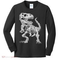 T Rex Skeleton Dino Bones Paleontologist Fossil Dinosaur Kids Long Sleeve Shirt thumb 0