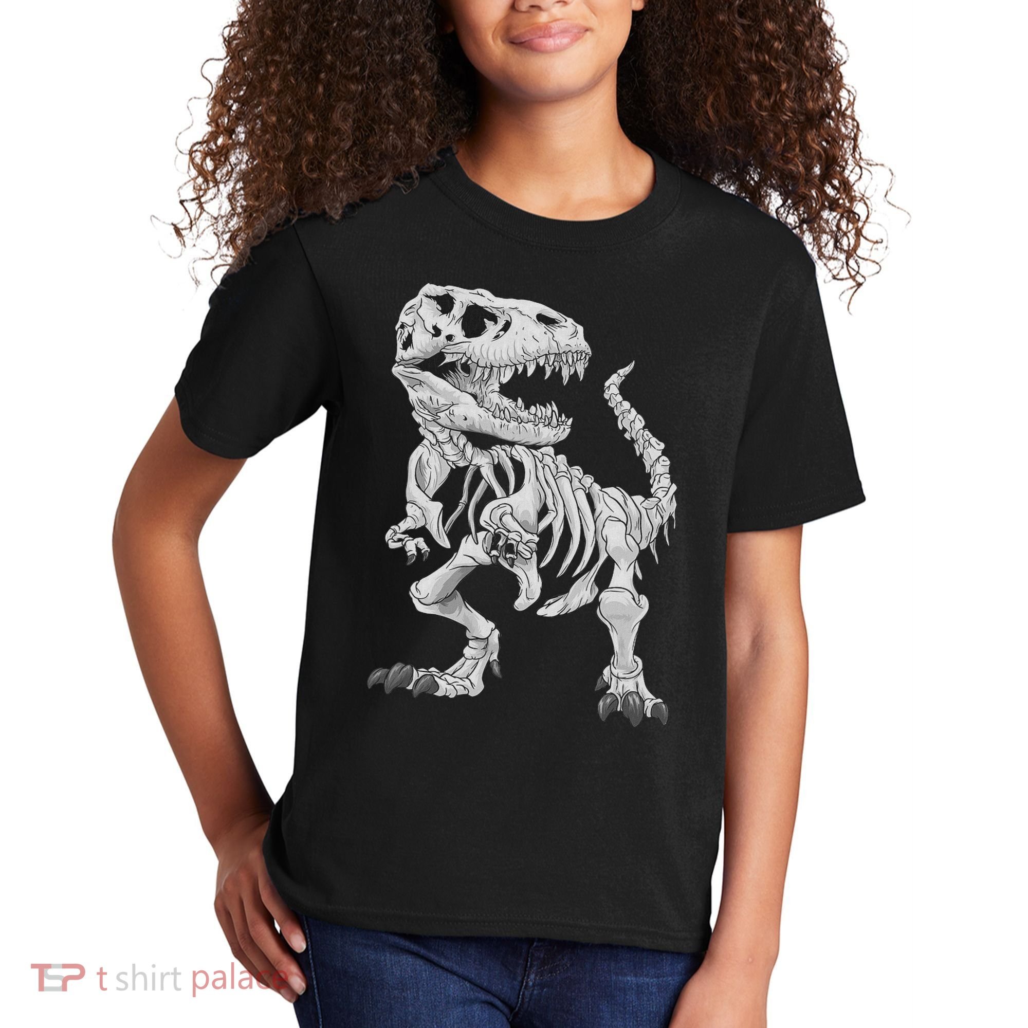 T Rex Skeleton Dino Bones Paleontologist Fossil Dinosaur Kids T-Shirt