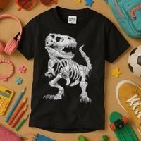 T Rex Skeleton Dino Bones Paleontologist Fossil Dinosaur Kids T-Shirt thumb 3