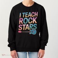 Teacher Rock Star Funny Back To School Guitar Teacher Gift Great Gift Women's Sweatshirt thumb 0