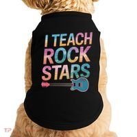 Teacher Rock Star Funny Back To School Guitar Teacher Gift Great Gift Doggie Tank thumb 0