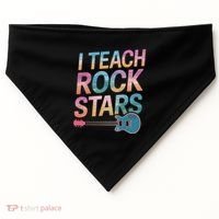 Teacher Rock Star Funny Back To School Guitar Teacher Gift Great Gift USA-Made Doggie Bandana thumb 0