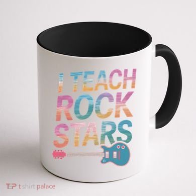 Teacher Rock Star Funny Back To School Guitar Teacher Gift Great Gift Coffee Mug back
