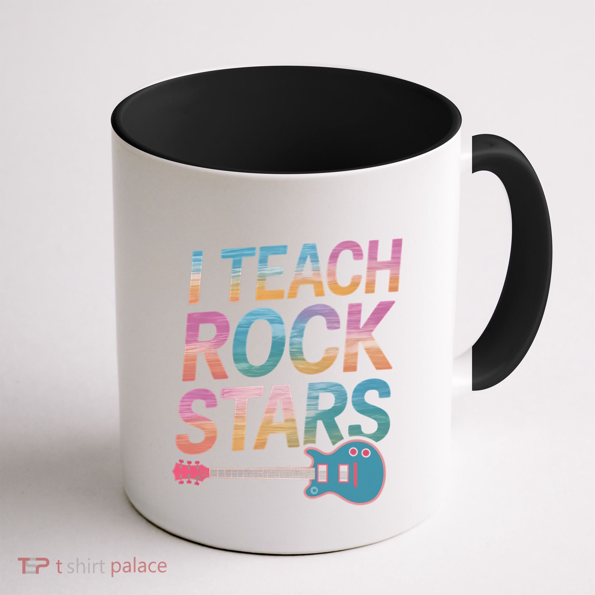 Teacher Rock Star Funny Back To School Guitar Teacher Gift Great Gift Coffee Mug