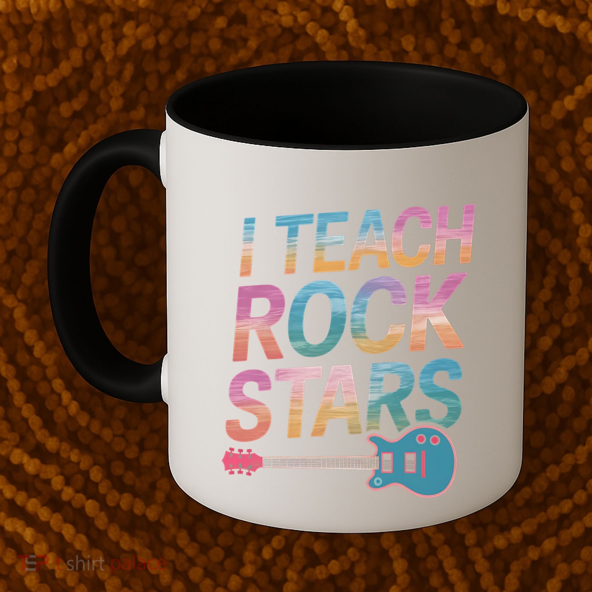 Teacher Rock Star Funny Back To School Guitar Teacher Gift Great Gift Coffee Mug
