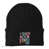 Teacher Rock Star Funny Back To School Guitar Teacher Gift Great Gift Beanie thumb 0