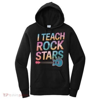 Teacher Rock Star Funny Back To School Guitar Teacher Gift Great Gift Women's Hoodie