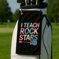 Teacher Rock Star Funny Back To School Guitar Teacher Gift Great Gift Golf Towel thumb 2