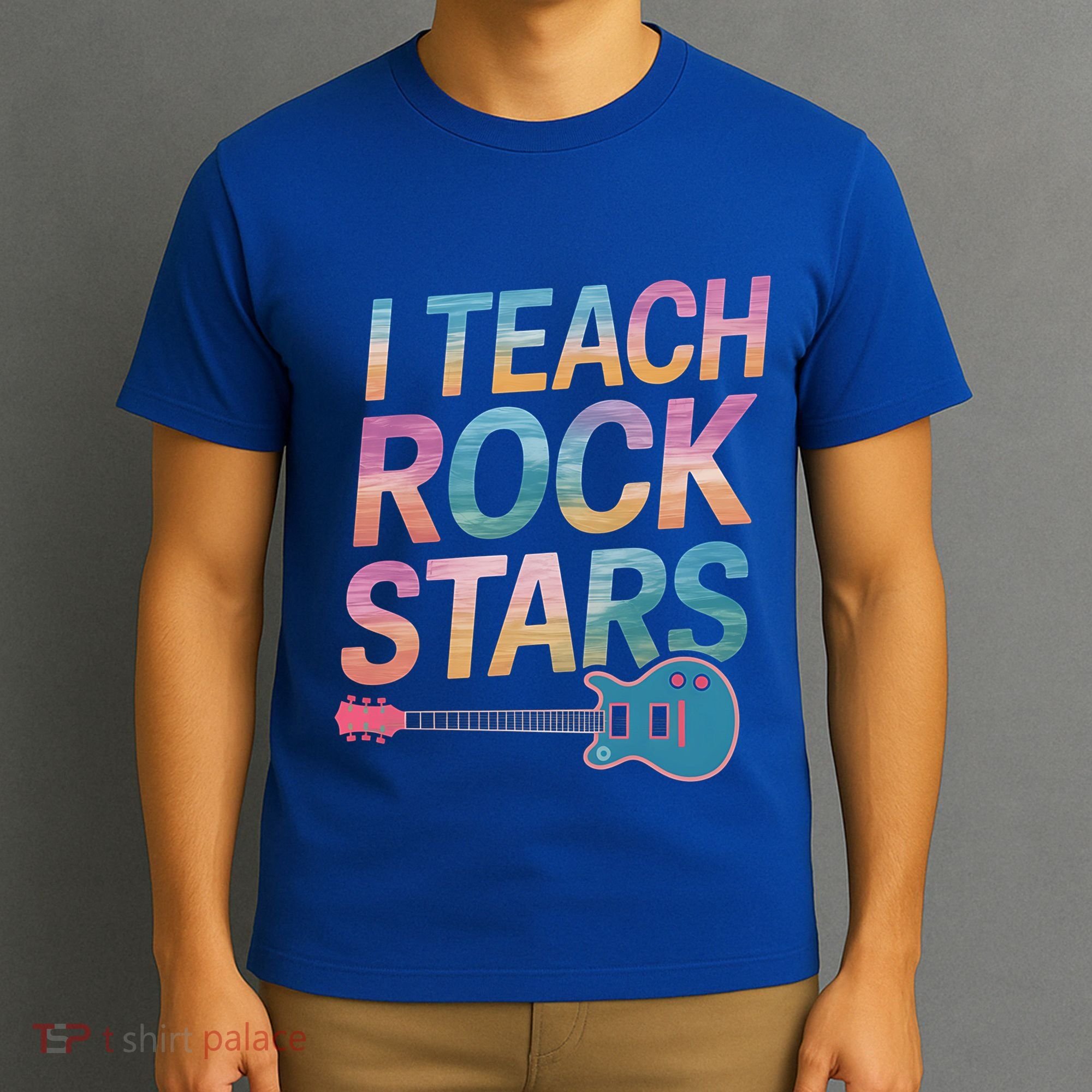 Teacher Rock Star Funny Back To School Guitar Teacher Gift Great Gift T-Shirt