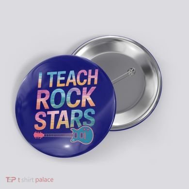Teacher Rock Star Funny Back To School Guitar Teacher Gift Great Gift Button