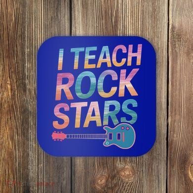 Teacher Rock Star Funny Back To School Guitar Teacher Gift Great Gift Coaster