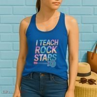 Teacher Rock Star Funny Back To School Guitar Teacher Gift Great Gift Women's Tank Top thumb 2