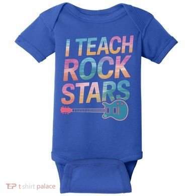 Teacher Rock Star Funny Back To School Guitar Teacher Gift Great Gift Baby Bodysuit