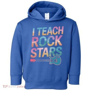 Teacher Rock Star Funny Back To School Guitar Teacher Gift Great Gift Toddler Hoodie