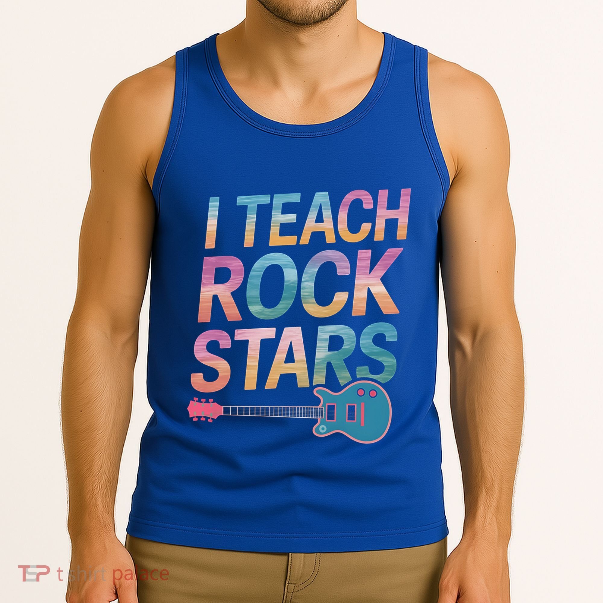 Teacher Rock Star Funny Back To School Guitar Teacher Gift Great Gift Tank Top