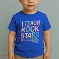 Teacher Rock Star Funny Back To School Guitar Teacher Gift Great Gift Toddler T-Shirt thumb 2
