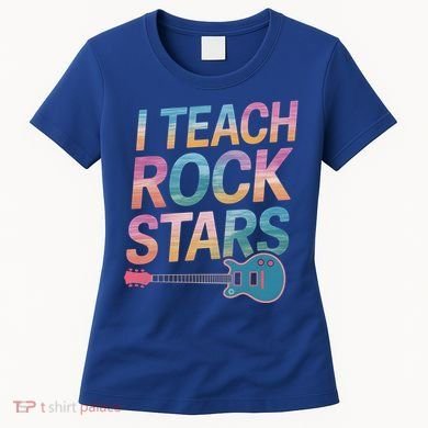 Teacher Rock Star Funny Back To School Guitar Teacher Gift Great Gift Women's T-Shirt