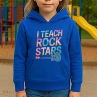 Teacher Rock Star Funny Back To School Guitar Teacher Gift Great Gift Kids Hoodie thumb 3