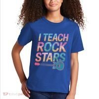 Teacher Rock Star Funny Back To School Guitar Teacher Gift Great Gift Kids T-Shirt thumb 2
