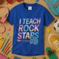 Teacher Rock Star Funny Back To School Guitar Teacher Gift Great Gift Kids T-Shirt thumb 3
