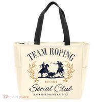 Team Roping Social Club Eat Sleep Rope Texas Rodeo Tote Bag thumb 0