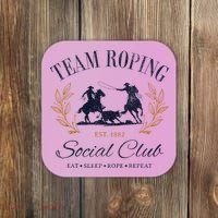 Team Roping Social Club Eat Sleep Rope Texas Rodeo Coaster thumb 0