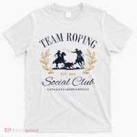 Team Roping Social Club Eat Sleep Rope Texas Rodeo T-Shirt thumb 0