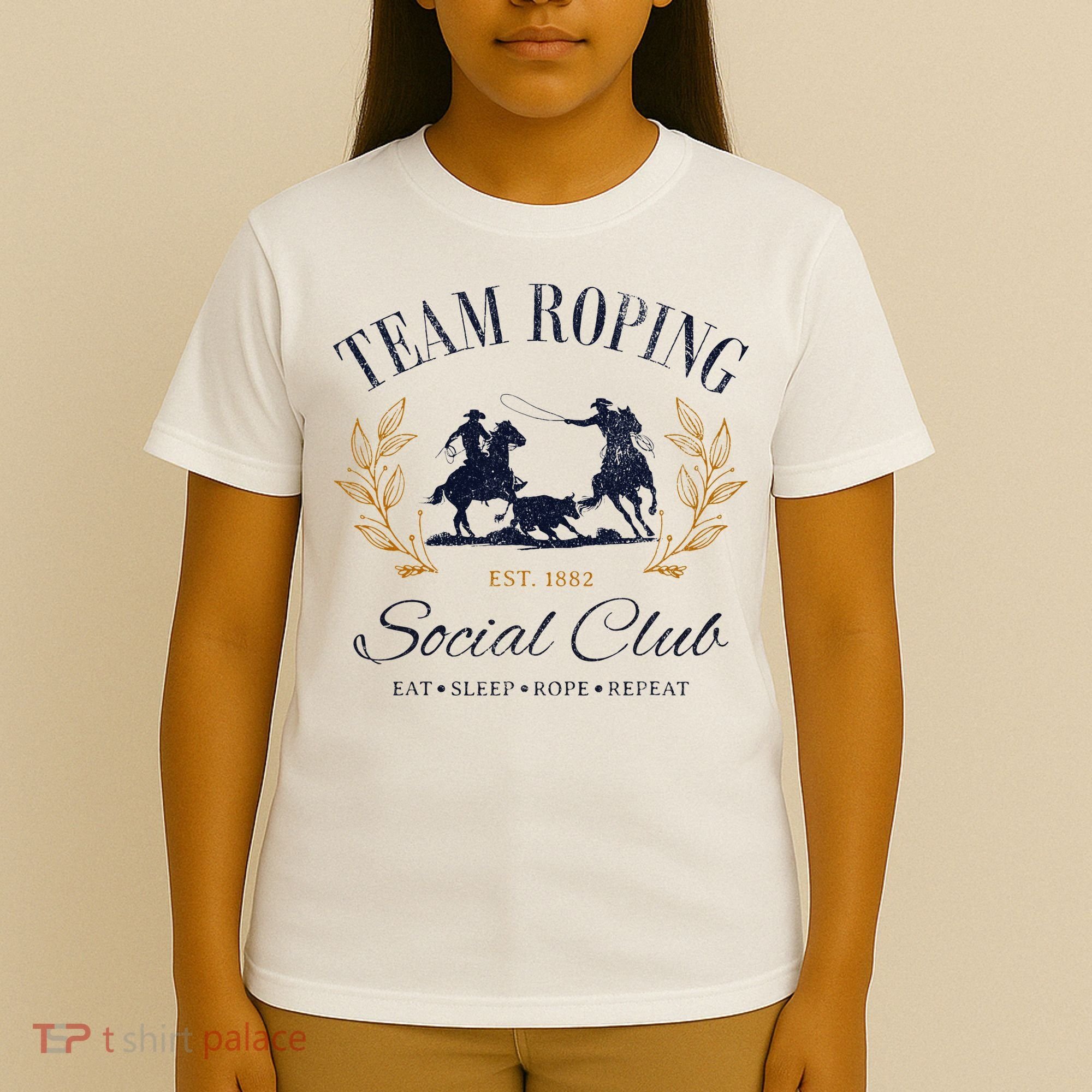 Team Roping Social Club Eat Sleep Rope Texas Rodeo T-Shirt
