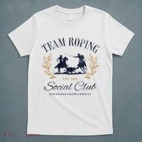 Team Roping Social Club Eat Sleep Rope Texas Rodeo T-Shirt thumb 5