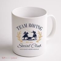 Team Roping Social Club Eat Sleep Rope Texas Rodeo Coffee Mug thumb 1