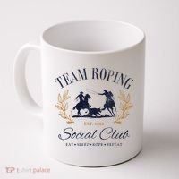 Team Roping Social Club Eat Sleep Rope Texas Rodeo Coffee Mug thumb 0