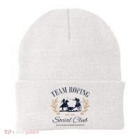 Team Roping Social Club Eat Sleep Rope Texas Rodeo Beanie thumb 0