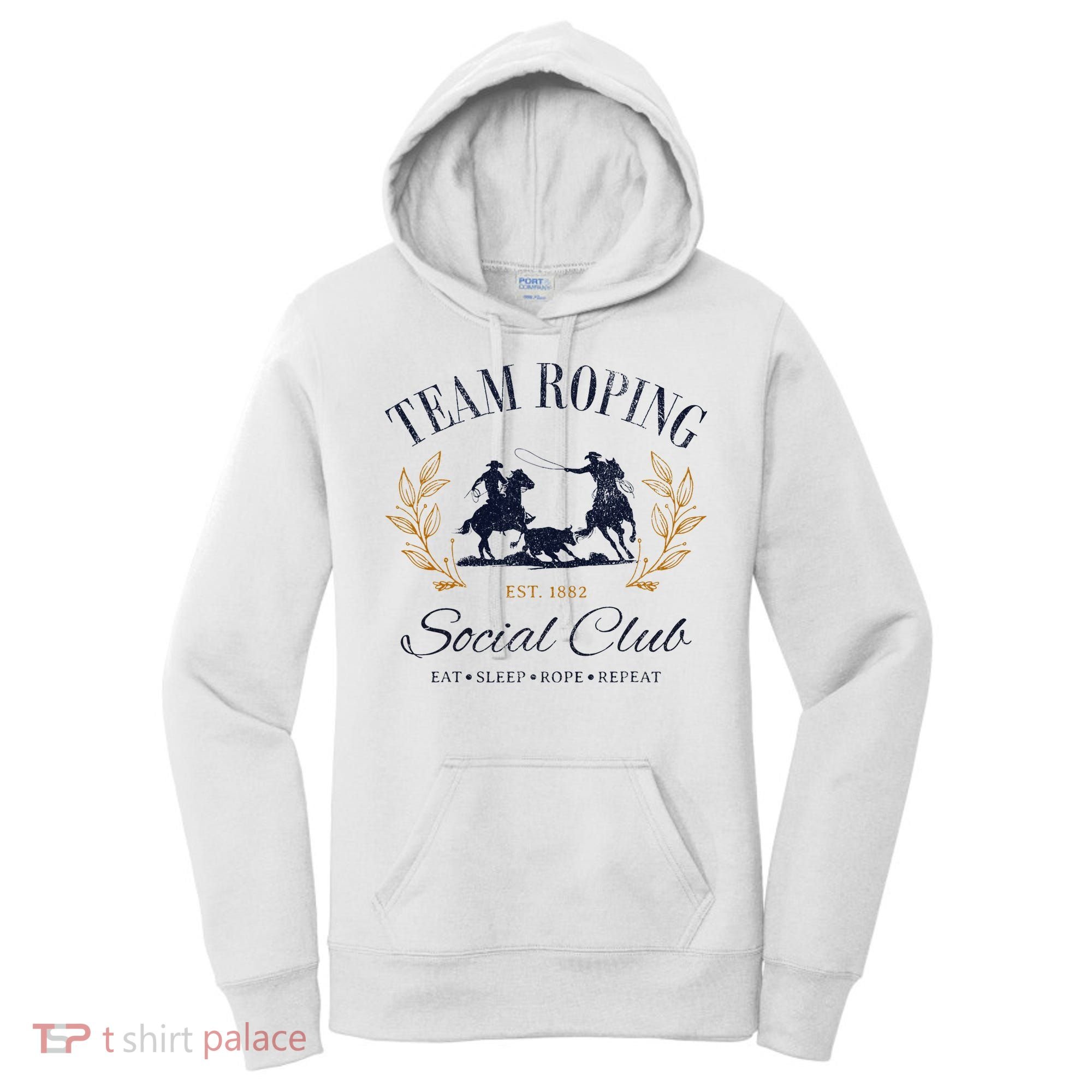 Team Roping Social Club Eat Sleep Rope Texas Rodeo Women's Hoodie