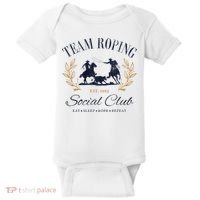 Team Roping Social Club Eat Sleep Rope Texas Rodeo Baby Bodysuit thumb 0