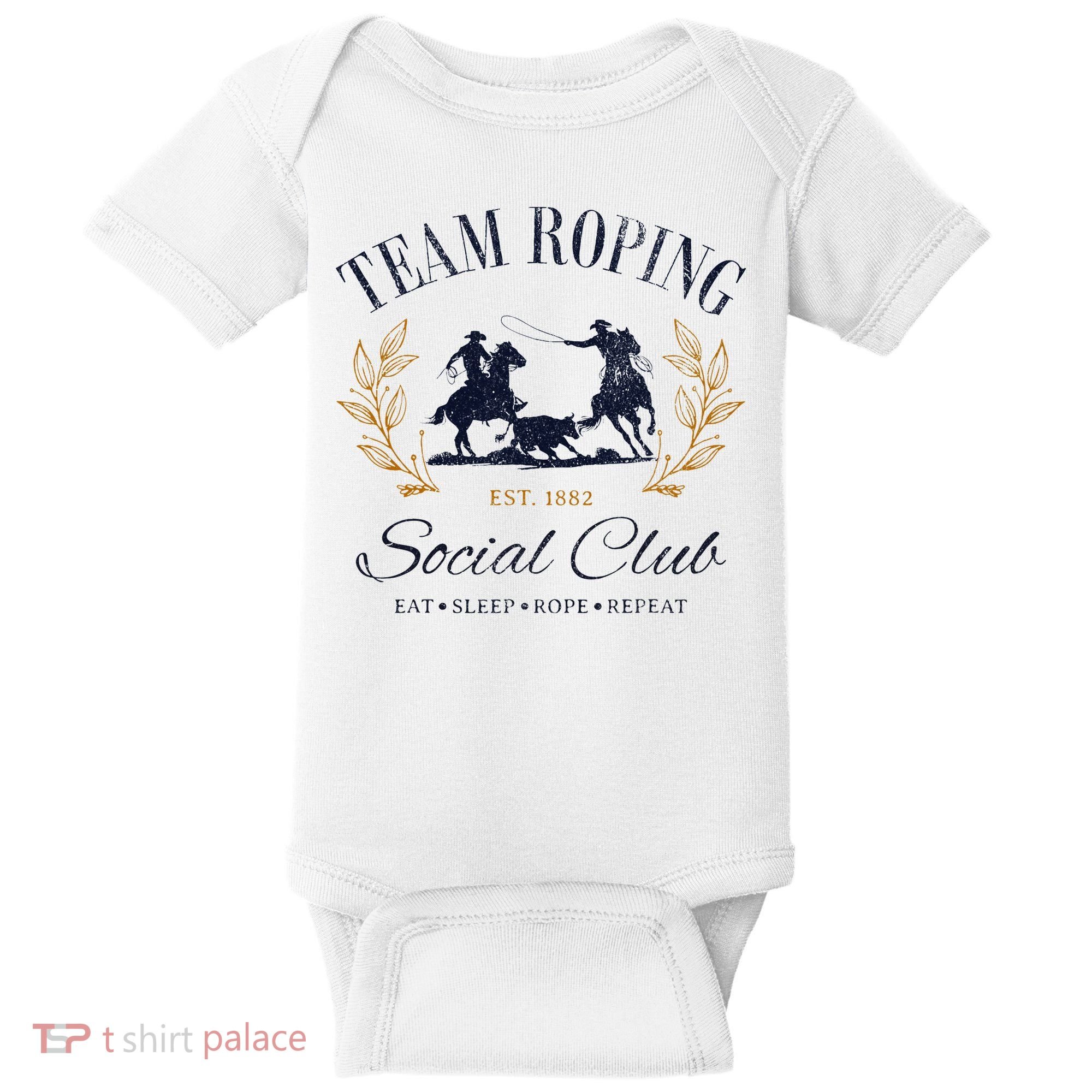 Team Roping Social Club Eat Sleep Rope Texas Rodeo Baby Bodysuit