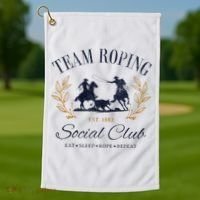 Team Roping Social Club Eat Sleep Rope Texas Rodeo Golf Towel thumb 1