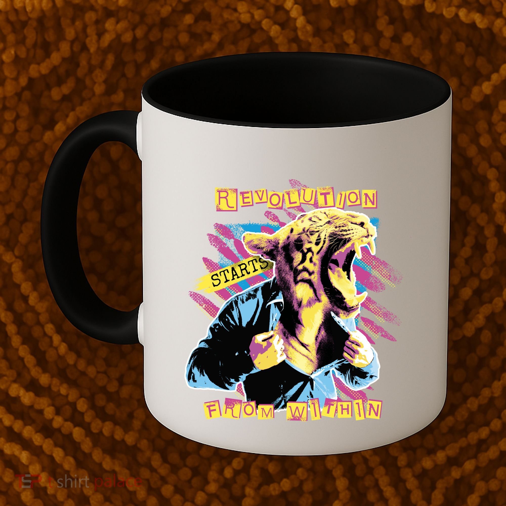 The Revolution Starts From Within Roaring Tiger Man Coffee Mug