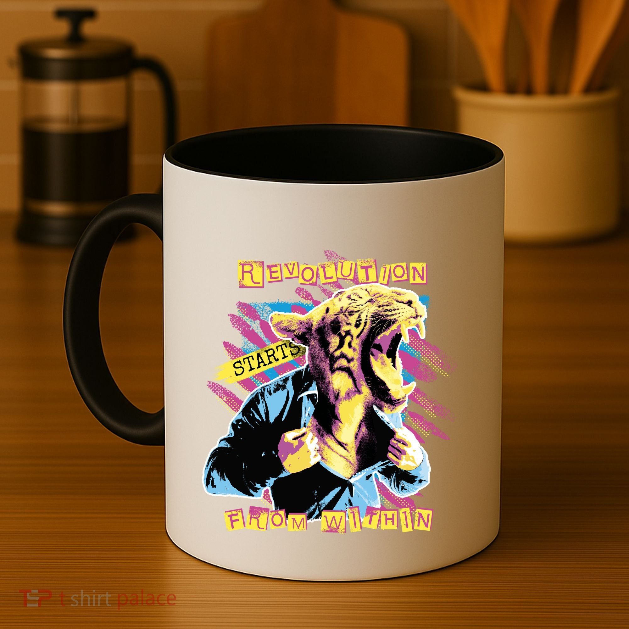 The Revolution Starts From Within Roaring Tiger Man Coffee Mug