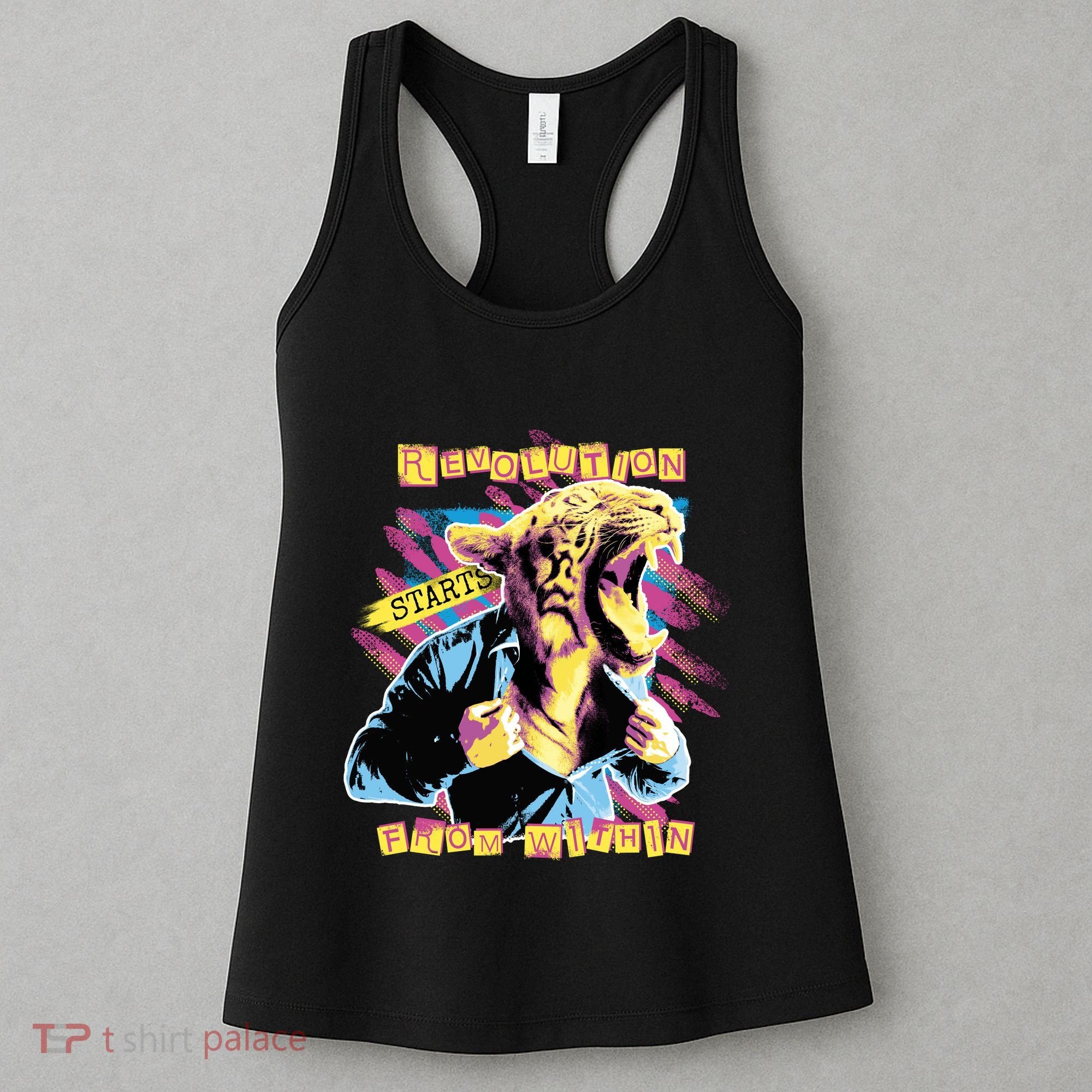 The Revolution Starts From Within Roaring Tiger Man Women's Tank Top