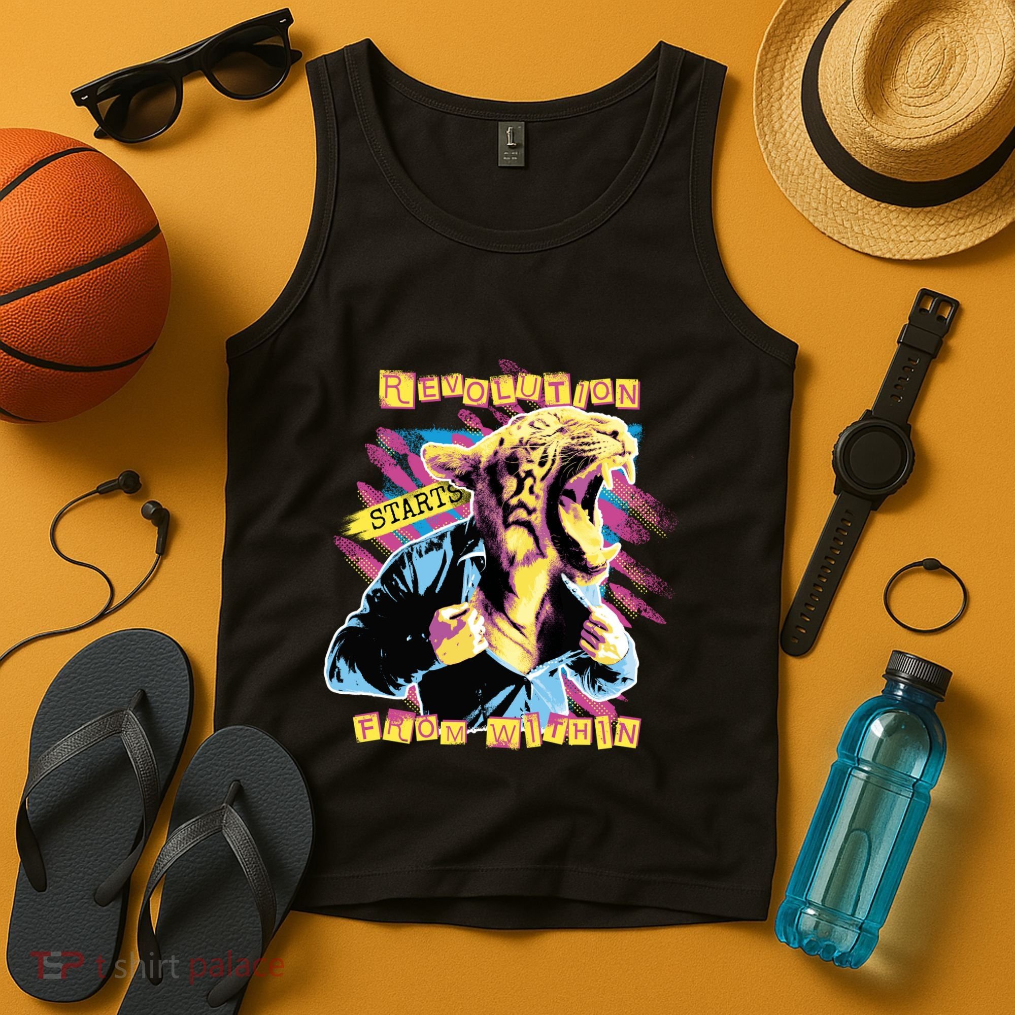 The Revolution Starts From Within Roaring Tiger Man Tank Top