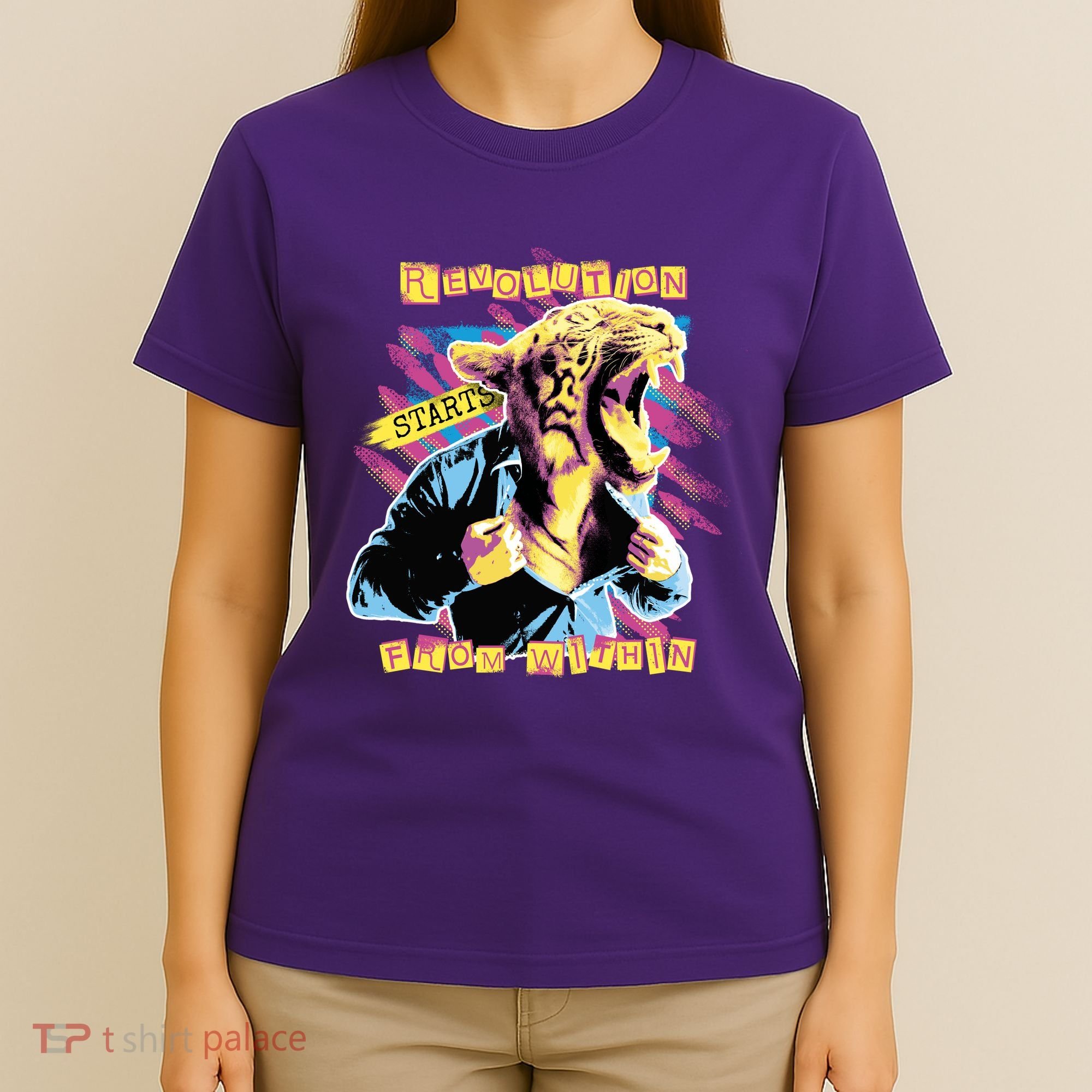 The Revolution Starts From Within Roaring Tiger Man T-Shirt
