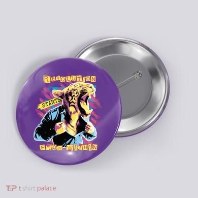 The Revolution Starts From Within Roaring Tiger Man Button