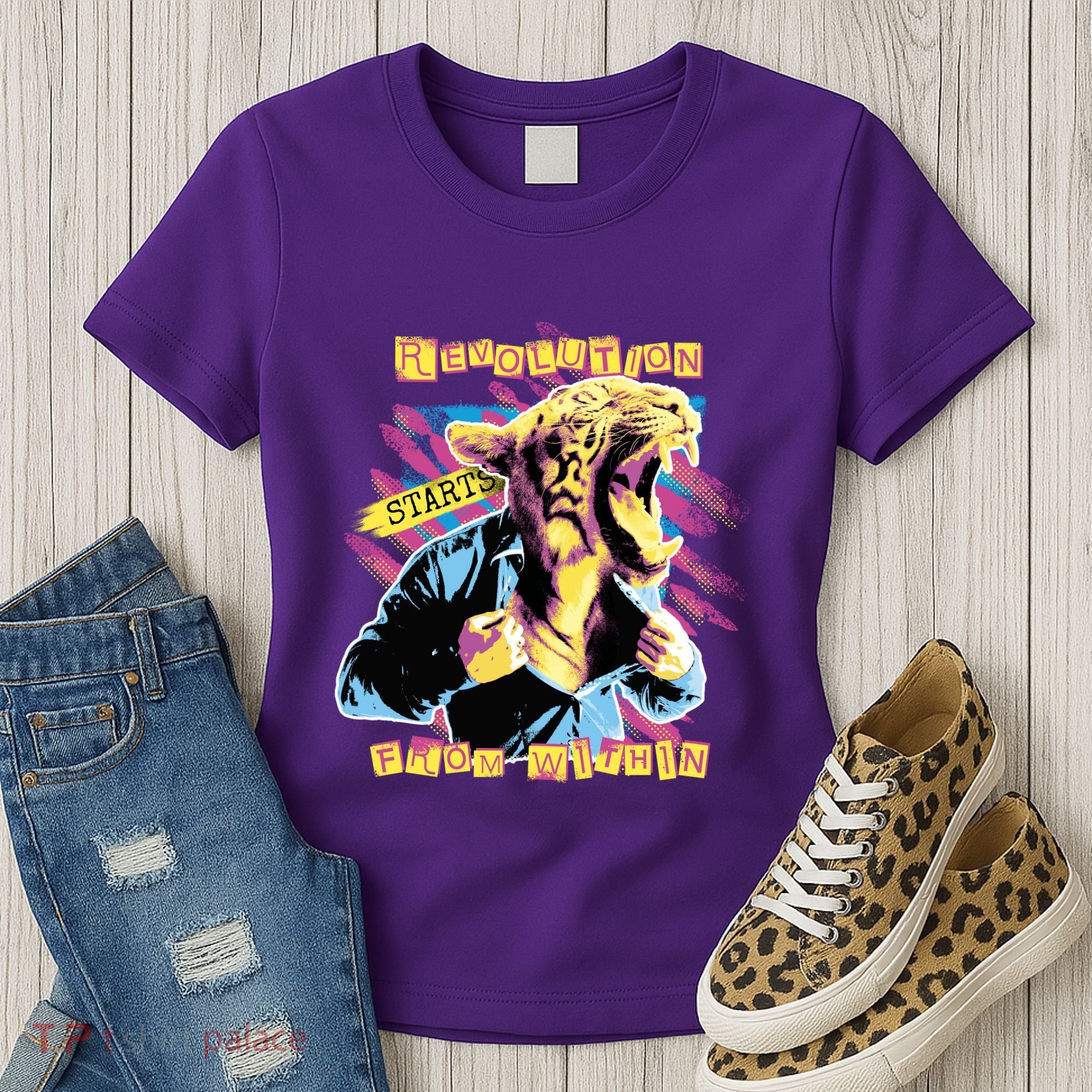 The Revolution Starts From Within Roaring Tiger Man Women's T-Shirt