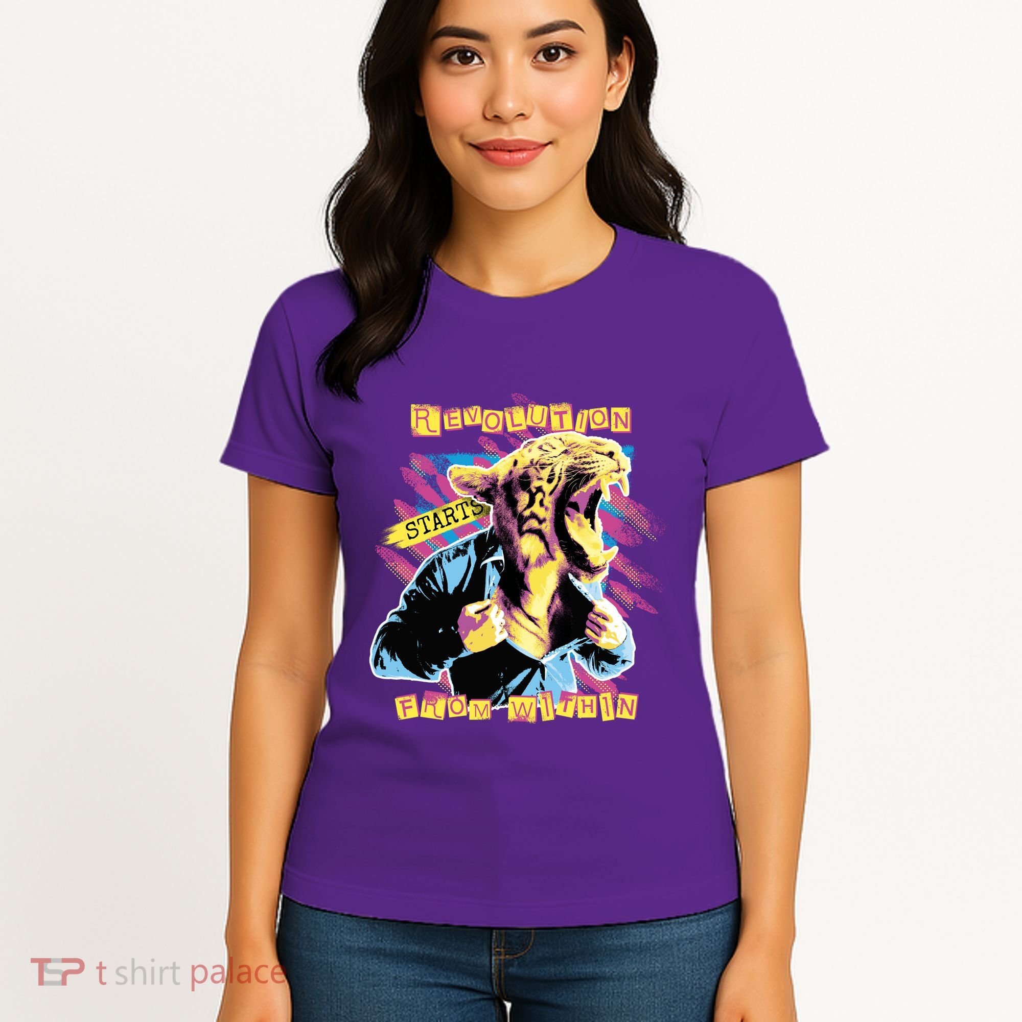 The Revolution Starts From Within Roaring Tiger Man Women's T-Shirt