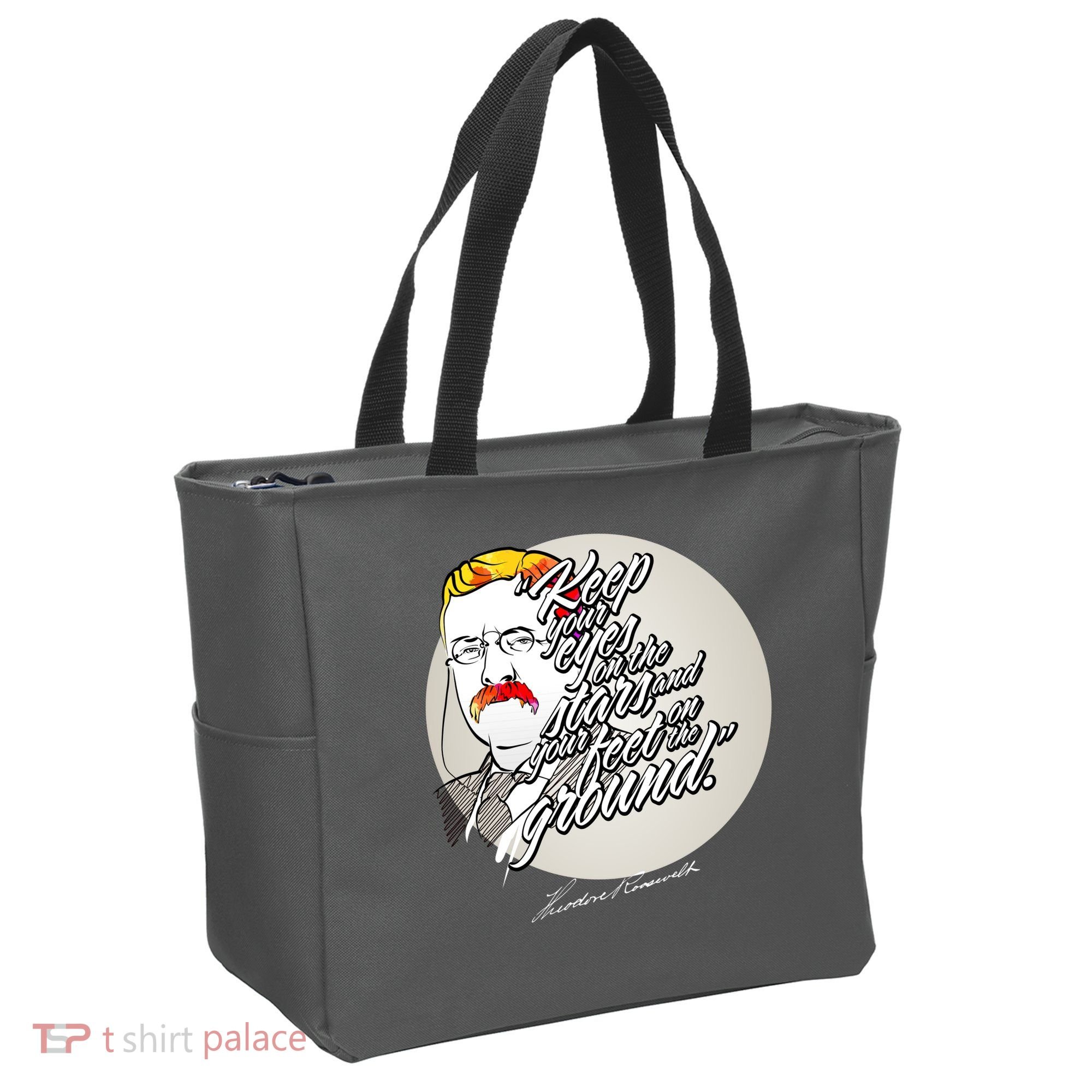 Theodore Roosevelt Sayings With Portrait Tote Bag