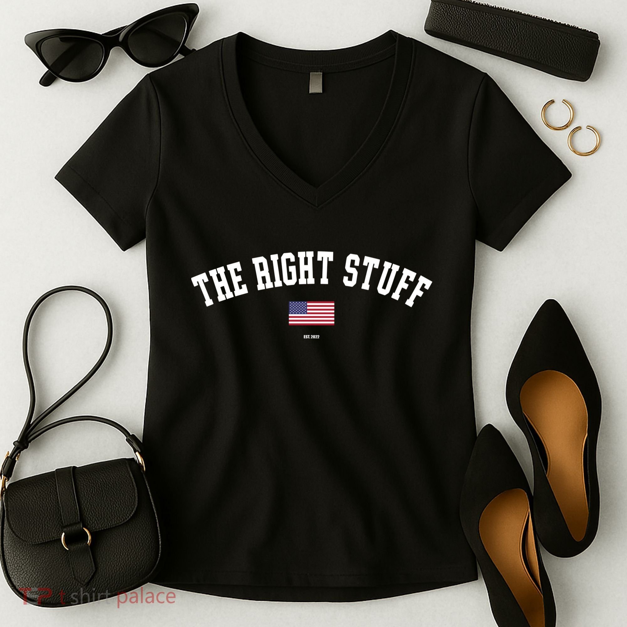 The Right Stuff Est 2024 Women's V-Neck T-Shirt