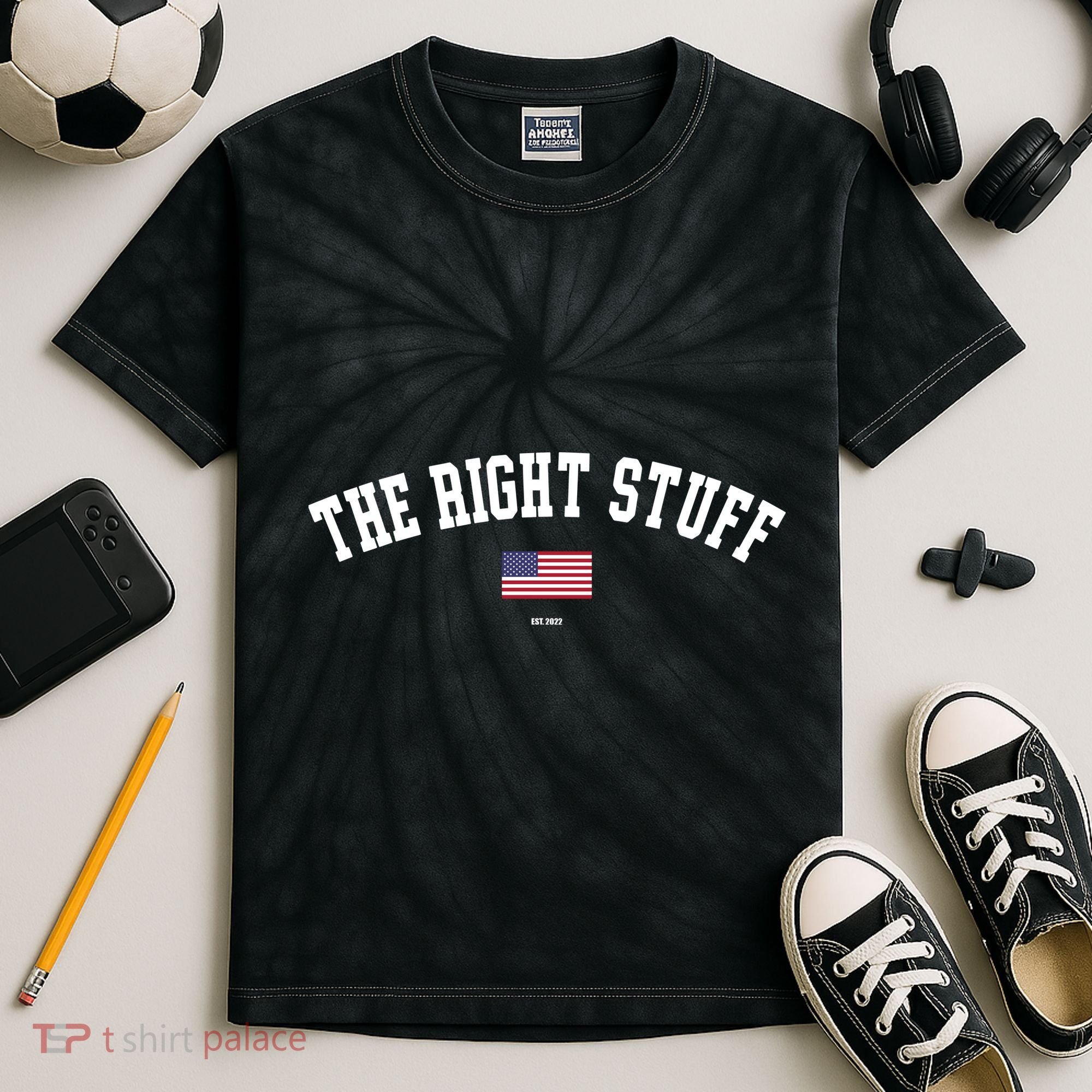 The Right Stuff Est 2024 Kids Tie-Dye T-Shirt