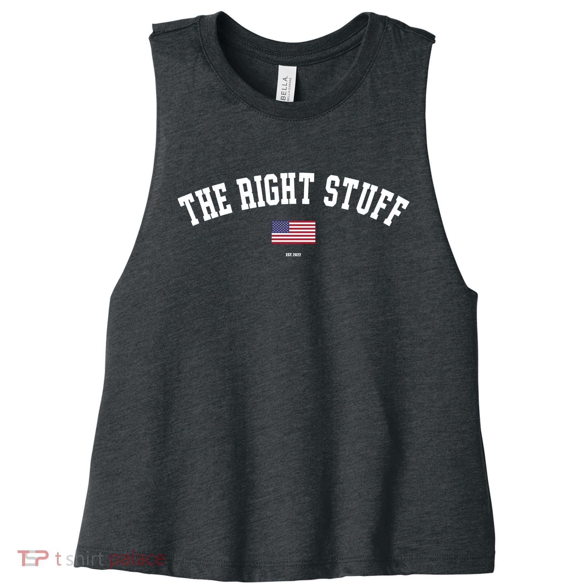 The Right Stuff Est 2024 Women's Racerback Cropped Tank